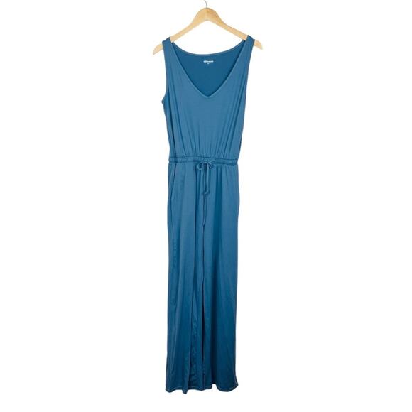 ALL THREADS Blue V Neck Jumpsuit Sleeveless Elastic Waist MEDIUM Pockets - Picture 3 of 8